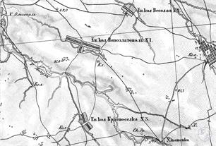 Еврейская колония Веселая на карте Шуберта 1875 года
