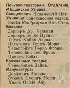 Балин в справочнике "Весь Юго-Западный край", 1913