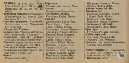 Базалия в справочнике "Весь Юго-Западный край", 1913
