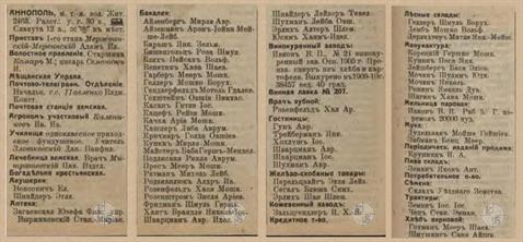 Аннополь в справочнике "Весь Юго-Западный край", 1913