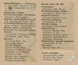 Волковинцы в справочнике "Весь Юго-Западный край", 1913