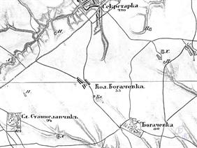 Еврейская колония Богачевка на карте Шуберта 1869 года