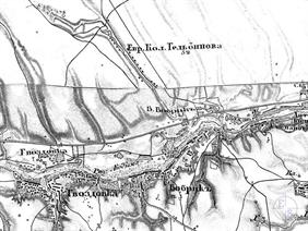 Еврейская колония Гельбинова на карте Шуберта 1868 года