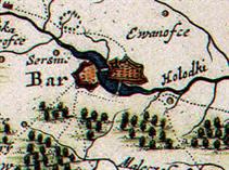 Крепость Бар на карте Гийома де Боплана