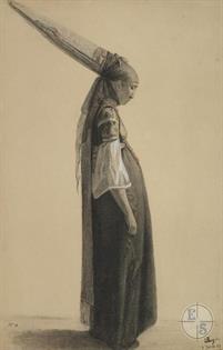 Алжир. Береременная еврейка в сарме. Фото Louis Roguin, до 1830 г.