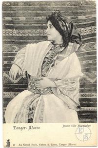 Танжер, Марокко, 1908. Еврейская девушка. Изд-во Nahon & Lasry, Танжер