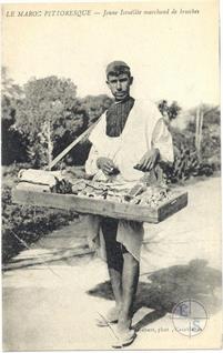 Касабланка, 1918. Живописное Марокко - молодой еврей продает выпечку. Изд-во Grebert, phot, Casablanca