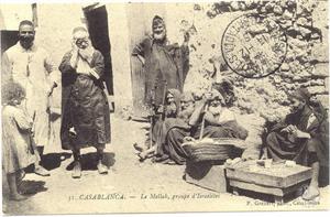 Касабланка, Марокко, 1918. Меллах, группа евреев. Фот. P.Grebert