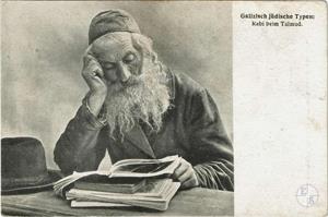 Еврейские типы Галиции. Рабби за Талмудом, 1915