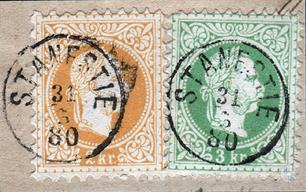 Austrian stamps postmarked in Stanestie