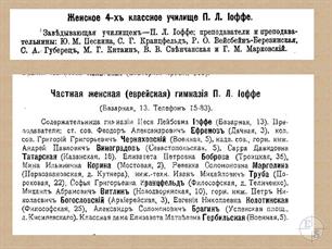 Преподавательский состав гимназии Иоффе. Вверху - 1900 год, внизу - 1917 год