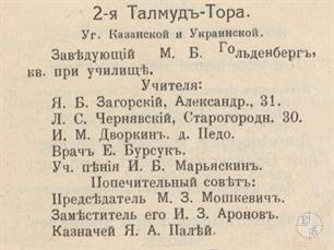 2-я Талмуд-тора в справочнике 1913 года