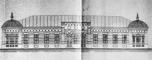 Чертеж фасада здания миквы, 1901 год