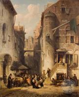 "Улица в еврейском квартале Амстердама". Соломон Вервир, 1851
