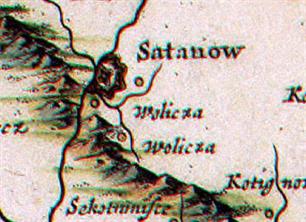 Сатанов на карте Боплана