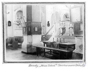 The interior of the New Synagogue, beginning of the 20th century