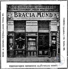 Реклама фирмы братьев Мунд в газете Herold Polski, 1906
