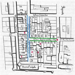 План еврейского участка, 2-я половина 18 века. Автор Майер Балабан, 1909