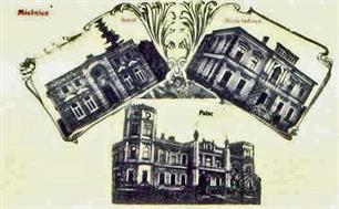 Мельница-Подольская на открытке нач. ХХ в. Синагога вверху слева