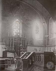 The interior of the synagogue in Buchach, beg. 20th century