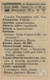 Цекиновка в справочнике "Весь Юго-Западный край", 1913