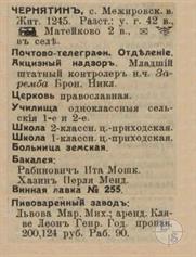 Чернятин в справочнике "Весь Юго-Западный край", 1913