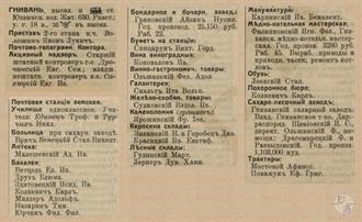 Гнивань в справочнике "Весь Юго-Западный край", 1913