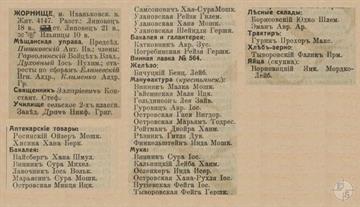 Жорнище в справочнике "Весь Юго-Западный край", 1913