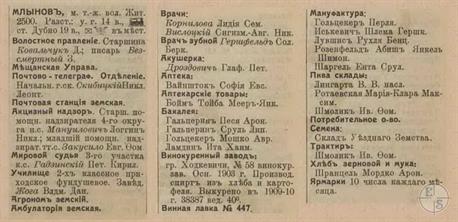 Mlyniv in the 1913 reference book 