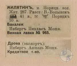 Mylyatyn in the 1913 directory