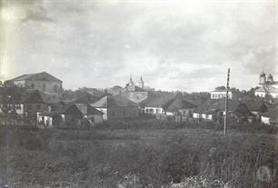 Volodymyr, 1917. The synagogue is visible on the left