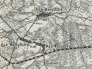 Колония Желудск на двухверстовой карте Украины 1930 года
