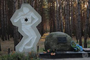 Mass graves in the forest near the city