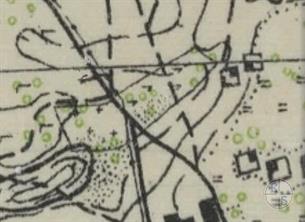 Территория еврейского кладбища в Гостомеле на карте РККА 1937 года