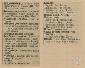 Ладыжинка в справочнике "Весь Юго-Западный край", 1913
