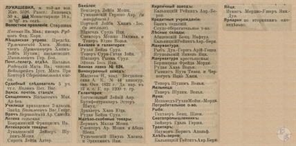 Лукашевка в справочнике "Весь Юго-Западный край", 1913