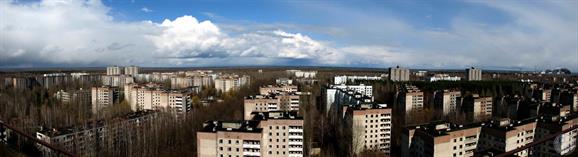 Панорама Припяти с крыши одной из высоток