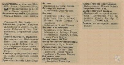 Цибулев в справочнике "Весь Юго-Западный край", 1913