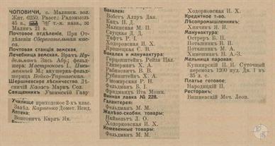 Чоповичи в справочнике "Весь Юго-Западный край" 1913 года